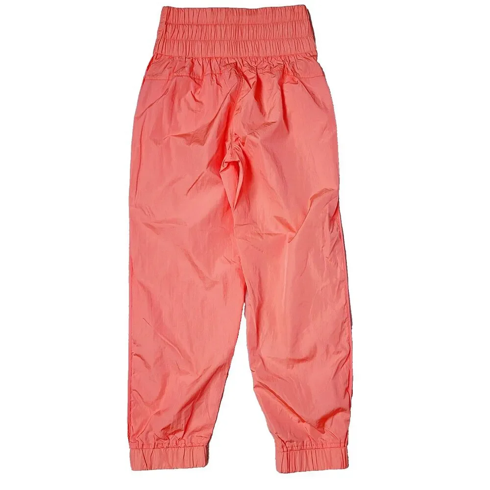 NWOT Free People Movement The Way Home Jogger Pant S Orange Nylon Pull-On Pocket